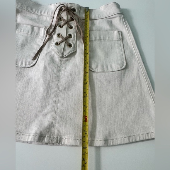 Express Denim Lace-Up Mini Skirt - Picture 5 of 8